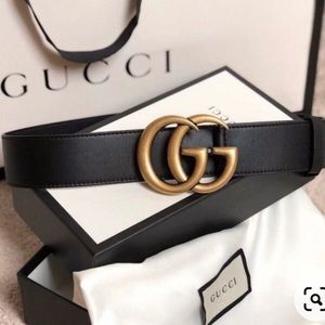 AUTHENTIC GUCCI GG WIDE LEATHER BELT